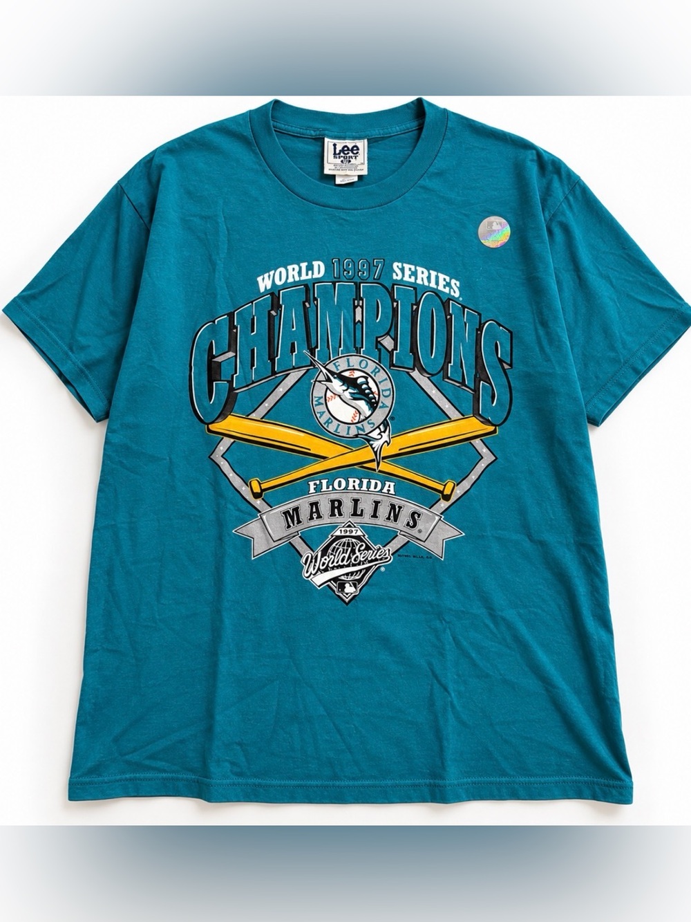 Vintage 1997 Florida Marlins World Series Champions TShirt LeeSport NOS XL